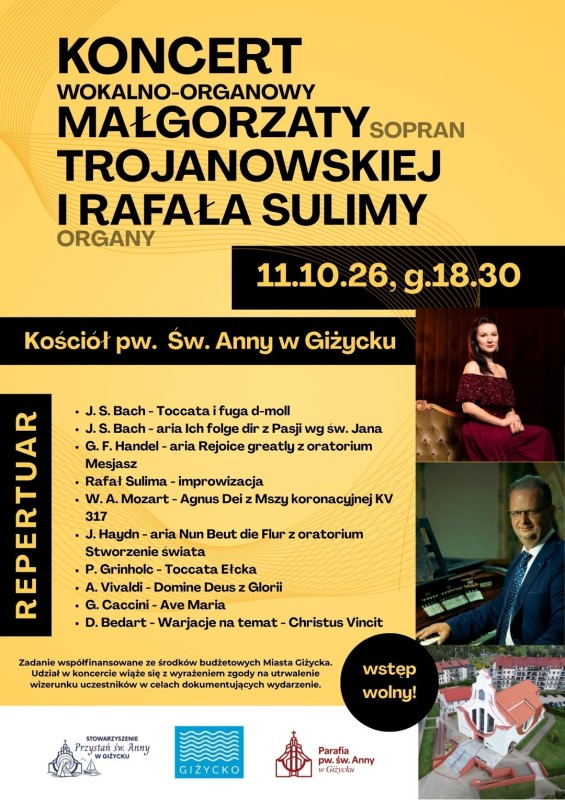 Niedzielny wieczór pełen magii i muzyki w Giżycku